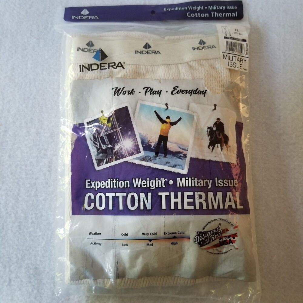 Indera Expedition weight Knit Thermal Long Underwear Pants Cotton Sz XL 42 - 44